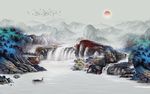 山水画背景墙