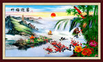 风景画 竹梅迎客