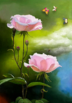 玫瑰花油画