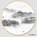 圆形山水画