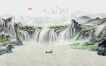 流水生财风景画