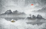 意境水墨山水画