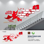 消防员风采楼梯文化墙