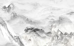 黑白灰山水石纹背景 TIF分层
