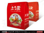 红色土鸡蛋包装展开图