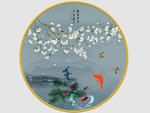 新中式圆形装饰画
