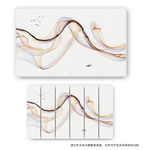 新中式抽象线条水墨山水图片