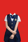 小女孩半身全身证件照模板衣服换
