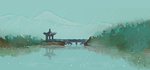 水彩水墨清明背景