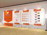 创意企业文化墙3d效果图设计