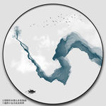 圆形山水画 意境山水画
