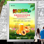 鲜榨蜜桃汁海报灯箱展板展架单页