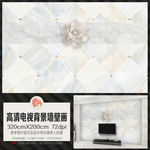 大理石浮雕花朵电视背景墙