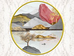新中式圆形装饰画