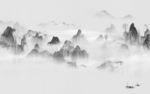 客厅山水无框画 TIF分层