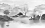 新品简约山水画 tif分层