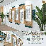 古朴淡雅廉政文化墙党建文化墙