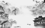 国画高端山水画 tif分层