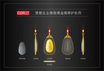 黑檀金佛吊坠设计