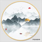 圆形山水画