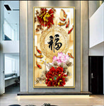 百福图玄关画