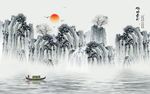 高清国画山水电视背景墙