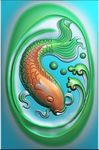 年年有余挂件鲤鱼精雕图浮雕灰度