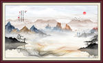 中国风水墨山水电视墙