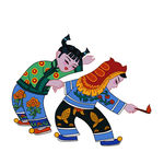 农民画小孩