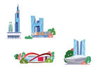 南京地标性建筑矢量