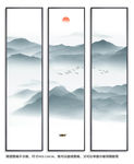 三联抽象玄关装饰画