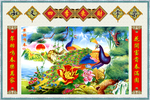 花开富贵 孔雀开屏装饰画