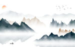 高端中式风山水画 tif分层
