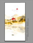 金色山水挂画