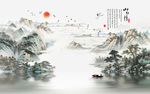 山水情背景墙