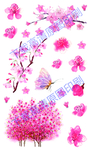 桃花樱花贴纸 手帐贴