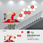 军人风采楼梯文化墙