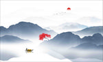 水墨山水背景墙