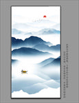 中国风山水挂画 壁画玄关山水