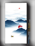 玄关意境山水 水墨画