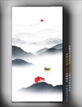 新中式水墨挂画 壁画玄关
