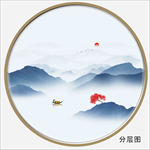 圆形水墨装饰画