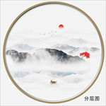 圆形山水装饰画 山水画