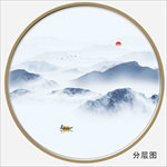 圆形水墨画