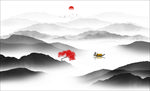 水墨山