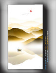 玄关金山挂画 山水壁画 发财画