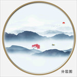 圆形山水图