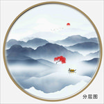 圆形山水装饰画