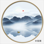 远近山 圆形山水