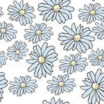 四方连续数码印花小碎花小雏菊